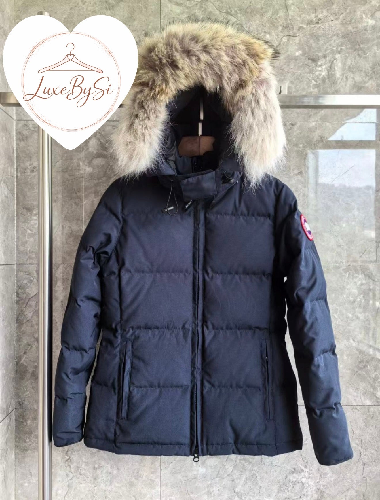 Navy Coat with Fur PRE ORDER