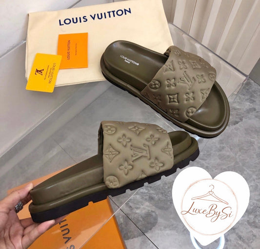 Khaki Green Pool Slides