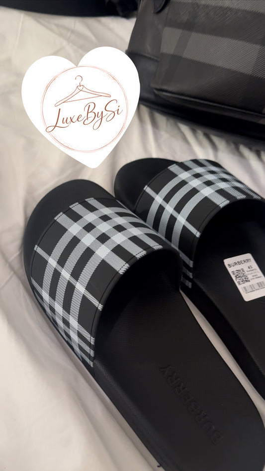 Black Chequered Sliders PRE ORDER