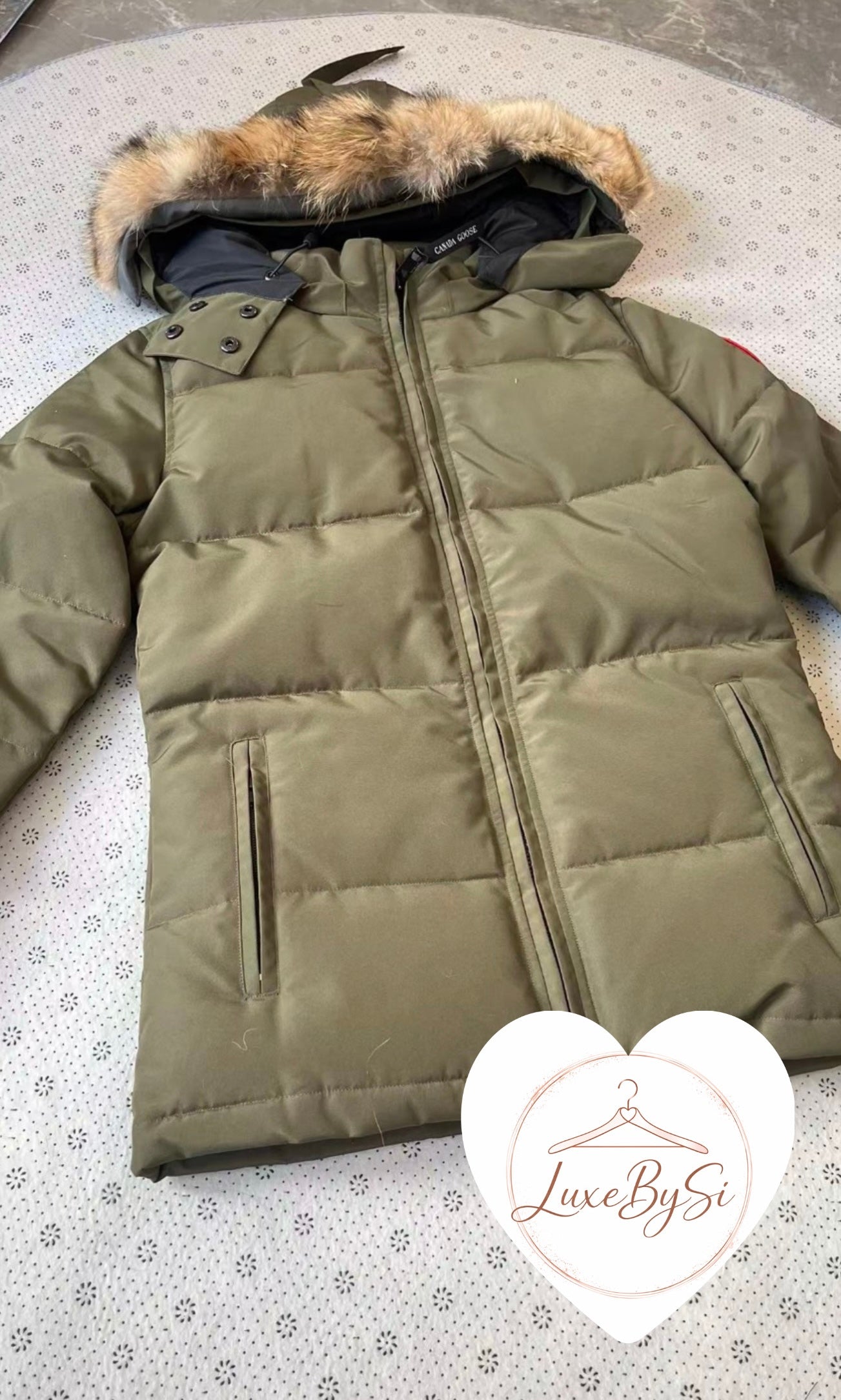 Khaki Coat with Fur PRE ORDER