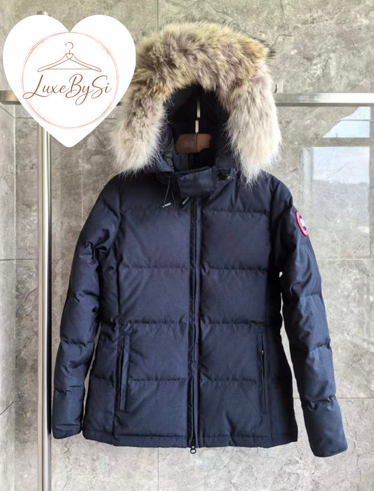 Navy Coat with Fur PRE ORDER
